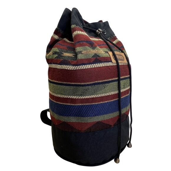 Outdoor Products Black & Red Striped Pattern Canvas & Adjustable Strap Backpack - Picture 6 of 11